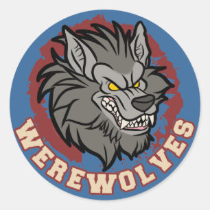 Weerwolf team ronde sticker