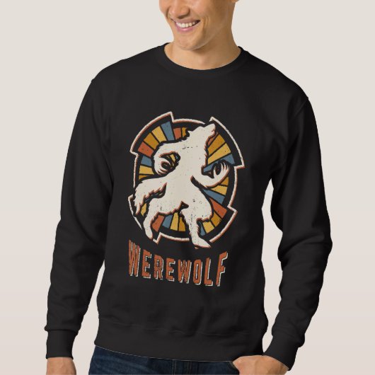Weerwolf Vintage Klassieke Retro Liefde Trui (Voorkant)