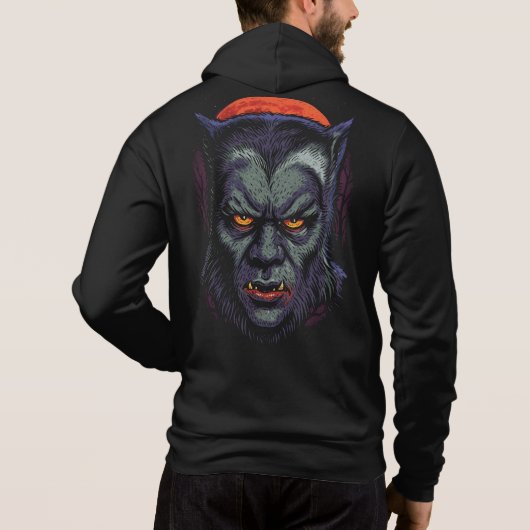 Weerwolf vloek Hoodie - klassieke Wolfman Horror (Achterkant)