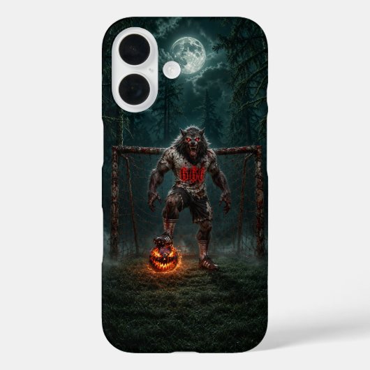 Weerwolf Voetbalspeler Halloween Horror Kunst Case-Mate iPhone Case (Achterkant)