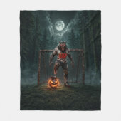 Weerwolf Voetbalspeler Halloween Horror Kunst Fleece Deken (Voorkant)