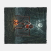 Weerwolf Voetbalspeler Halloween Horror Kunst Fleece Deken (Voorkant (Horizontaal))