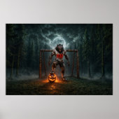 Weerwolf Voetbalspeler Halloween Horror Kunst Poster (Voorkant)