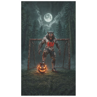 Weerwolf Voetbalspeler Halloween Horror Kunst Tafelkleed