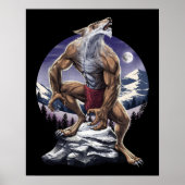 Weerwolf Volle Maan Howling Poster (Voorkant)