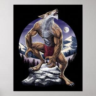 Weerwolf Volle Maan Howling Poster