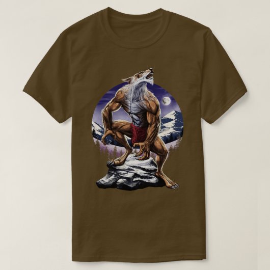 Weerwolf Volle Maan Howling T-shirt (Design voorkant)