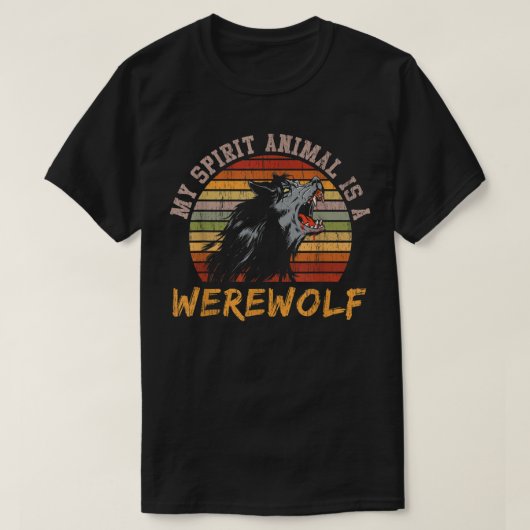 Weerwolf Volle Maan Vintage Weerwolf T-shirt (Design voorkant)