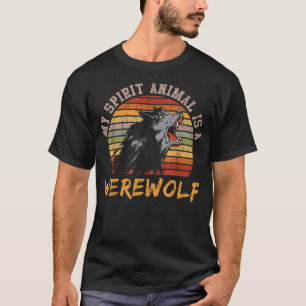 Weerwolf Volle Maan Vintage Weerwolf T-shirt