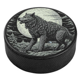  weerwolf voor de volle maan hockey puck