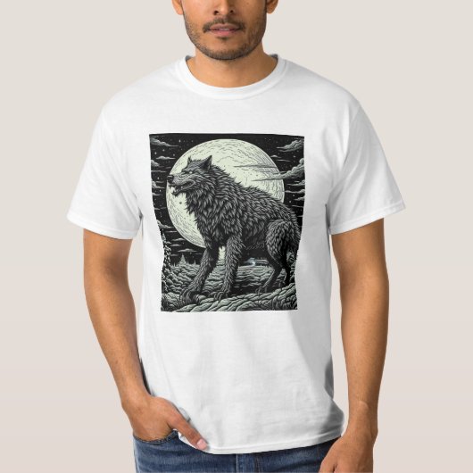  weerwolf voor de volle maan t-shirt (Voorkant)