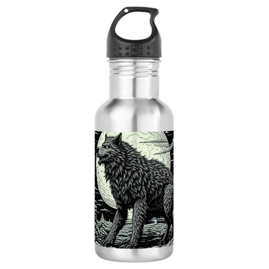 weerwolf voor de volle maan waterfles (Voorkant)