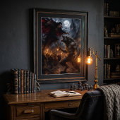 Weerwolf vs Vampier Middeleeuwse Donkere Fantasy S Poster