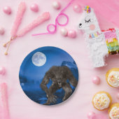 Weerwolf Wolf Halloween Volle Maan Partij Papieren Bordje (Feest)