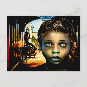 weerwolf zwarte jongen in New Orleans Briefkaart