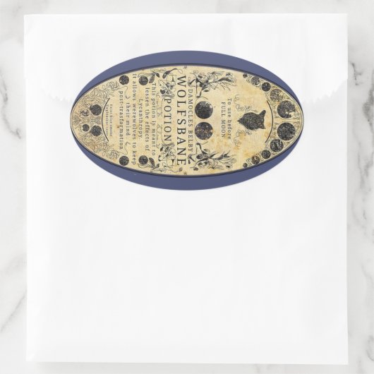 Weerwolfdrank Wolfsbane Ovale Sticker (Tas)