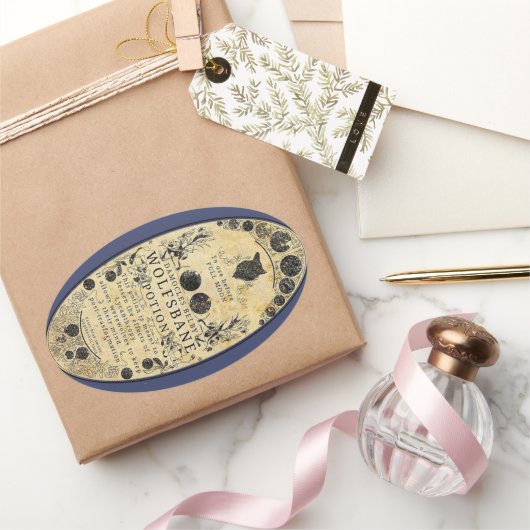 Weerwolfdrank Wolfsbane Ovale Sticker (Geschenken)