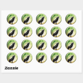 weerwolfgehuil ronde sticker (Vel)