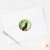 weerwolfgehuil ronde sticker (Envelop)
