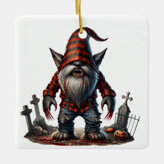 weerwolfgnoom keramisch ornament (Voorkant)