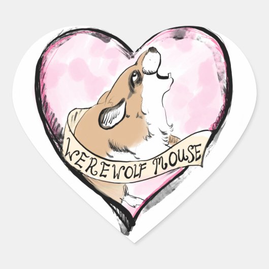 weerwolfmuis hart sticker (Voorkant)