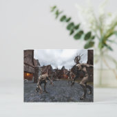 Weerwolfpack in de stad briefkaart (Staand voorkant)