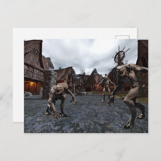 Weerwolfpack in de stad briefkaart (Voorkant / Achterkant)