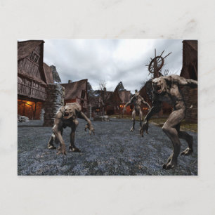 Weerwolfpack in de stad briefkaart