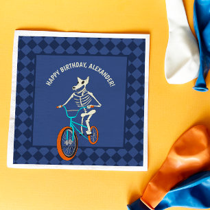 Weerwolfskelet op een BMX-fiets Gepersonaliseerd Servet