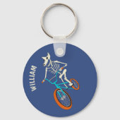 Weerwolfskelet op een BMX-fiets Persoonlijk Sleutelhanger (Voorkant)