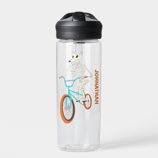 Weerwolfskelet op een BMX-fiets Persoonlijk Waterfles (Voorkant)