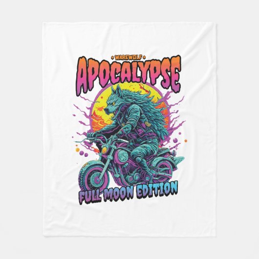Weerwolven apocalyps fleece deken (Voorkant)