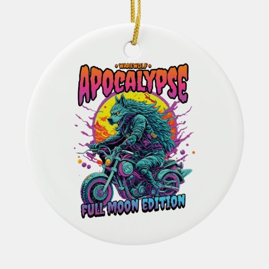 Weerwolven apocalyps keramisch ornament (Voorkant)