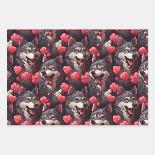 Weerwolven en Snoep Hitte Valentijnsdag Inpakpapier Vel (Voorkant 3)