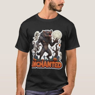 Weerwolven geesten pompoenen Halloween scène T-shirt