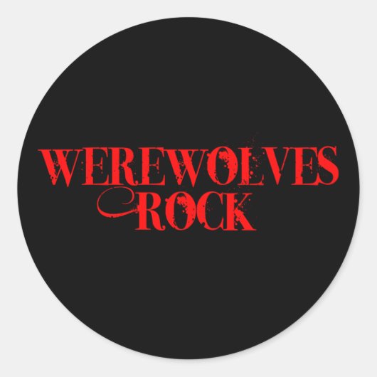 Weerwolven Rock Ronde Sticker (Voorkant)