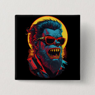 Weerwolven Zombie Vierkante Button 5,1 Cm