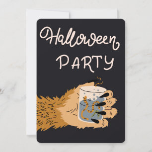 Weerwolvenhand die wormenpotie Halloween-feest vas Feestdagenkaart