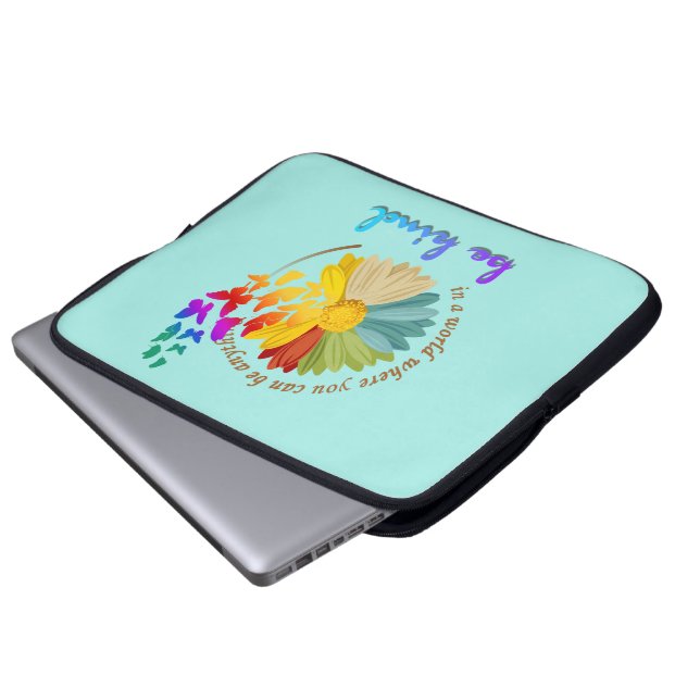 Wees aardig | 15-inch laptophoes laptop sleeve (Voorkant onderkant)