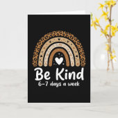 Wees aardig 6-7 dagen per week positieve luipaard kaart (Gele Bloem)