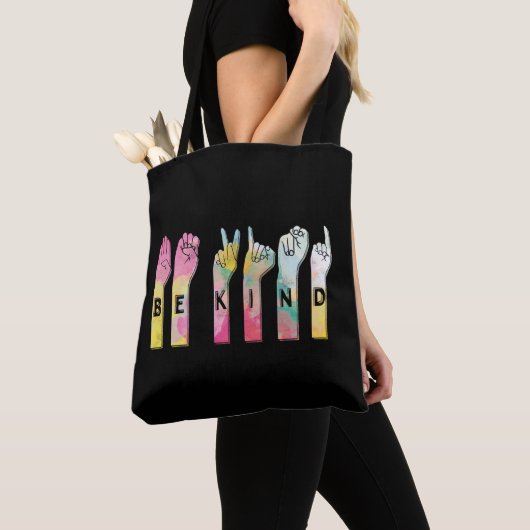 Wees aardig als ASL Alfabet American Sign Language Tote Bag (Dichtbij)