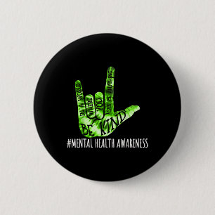 Wees aardig als liefde gebarentaal hand geestelijk ronde button 5,7 cm
