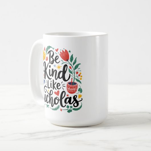 Wees aardig als Nicholas Koffiemok (Voorkant links)