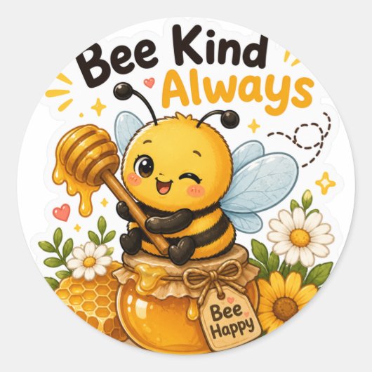 WEES AARDIG ALTJD RONDE STICKER (Voorkant)
