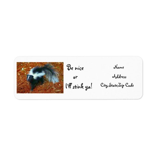 Wees aardig, anders stink ik je! etiket (Voorkant)