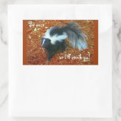Wees aardig, anders stink ik je! rechthoekige sticker (Tas)