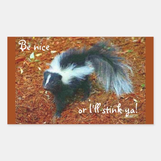 Wees aardig, anders stink ik je! rechthoekige sticker (Voorkant)