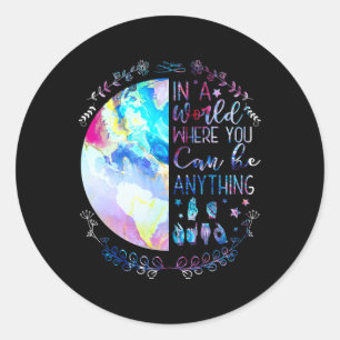 Wees aardig Asl Alfabet Amerikaanse Gebarentaal Do Ronde Sticker