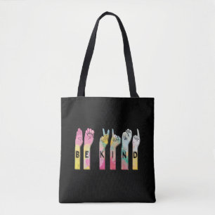 Wees aardig ASL Alfabet Amerikaanse Gebarentaal Tote Bag