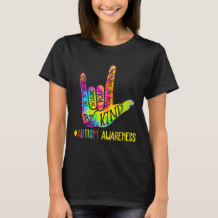 Wees aardig Asl Love Gebarentaal Hand Autisme bewu T-shirt